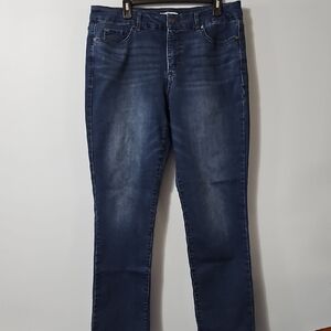 Code Bleu Classic Straight Denim in Dark Blue Jeans Size 14